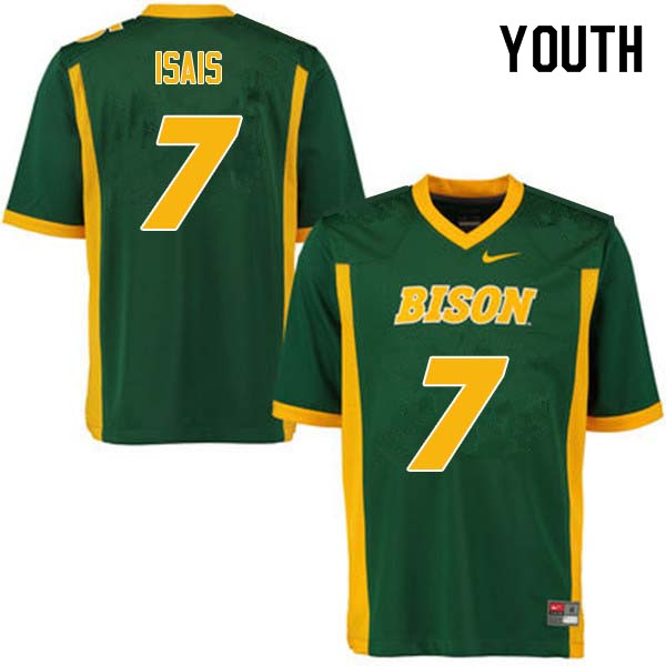 Youth #7 Peter Isais North Dakota State Bison College Football Jerseys Sale-Green - Click Image to Close